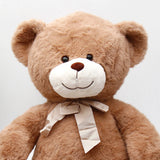 Brown Teddy Bear Soft Toy with Bow - Large