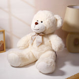 Off-white Teddy Bear Soft Toy with Bow