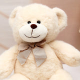 Off-white Teddy Bear Soft Toy with Bow