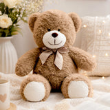 Brown Teddy Bear Soft Toy with Bow