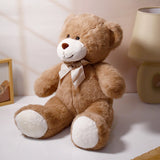 Brown Teddy Bear Soft Toy with Bow