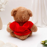 Brown Teddy Bear Soft Toy with Red Hoodie