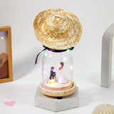 Archies Straw Hat Glass Dome Showpiece