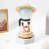 Archies Straw Hat Couple Glass Dome Showpiece