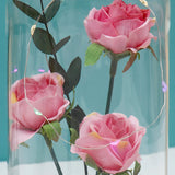 Archies Pink Rose Bouquet LED Glass Dome Showpiece