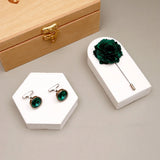 Emerald-Green-Geometric-Tie-Set