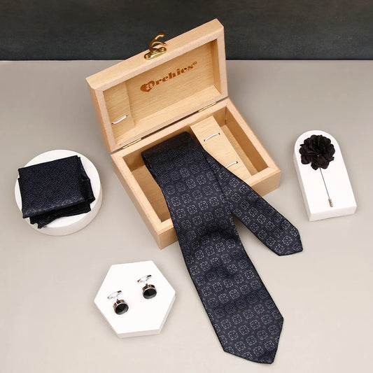 Midnight-Navy-Medallion-Tie-Set