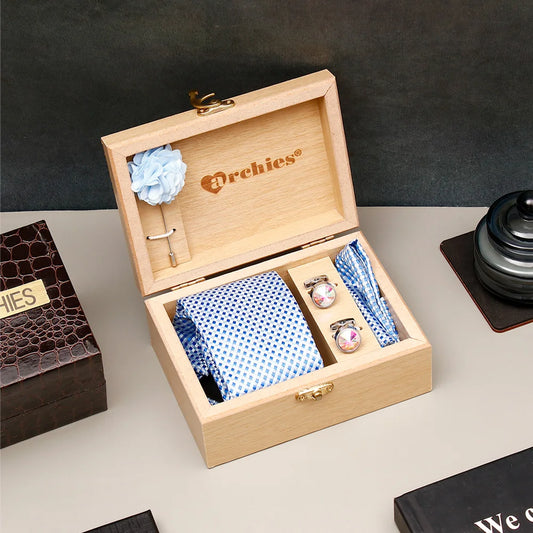 Sky-Blue-Micro-Check-Tie-Set