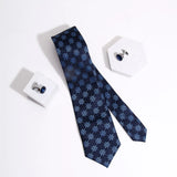 Navy-Blue-Snowflake-Motif-Tie-Set