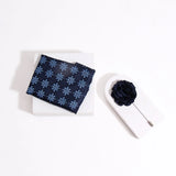 Navy-Blue-Snowflake-Motif-Tie-Set