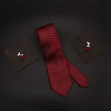 Red-and-Black-Weave-Tie-Set