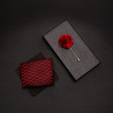 Red-and-Black-Weave-Tie-Set
