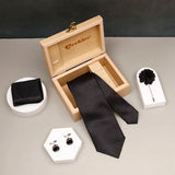Black-Textured-Triangle-Tie-Set