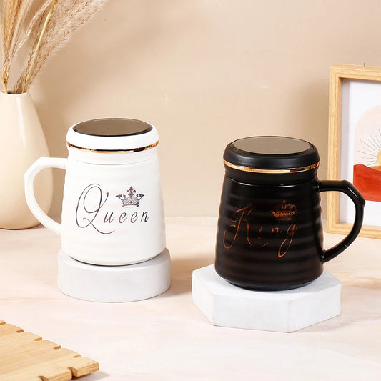 Queen and King Black & White Couple Set 