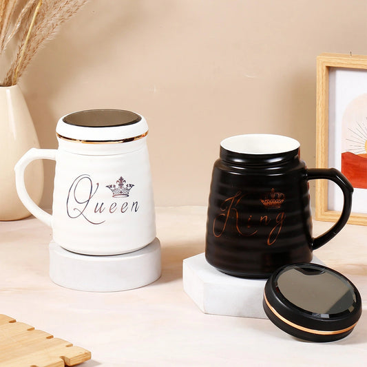 Queen and King Black & White Couple Set