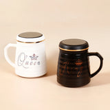 Queen and King Black & White Couple Set