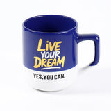 Quoted Ceramic Glossy Mug - Blue