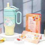 Blue Twinkle Cartoon Tumbler & Sister Rakhi Card Gift Set