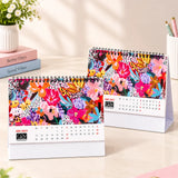 Pack Of 2 Multicolor Abstract Floral Desk Calendar 2027