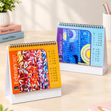Pack Of 2 Multicolor Blue Geometric Art Desk Calendar 2027