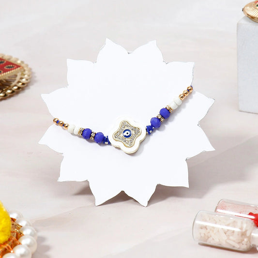 Rakhi for Brother Gift Set with Blue Mug - Evil Eye Rakhi, Raksha Bandhan Gift