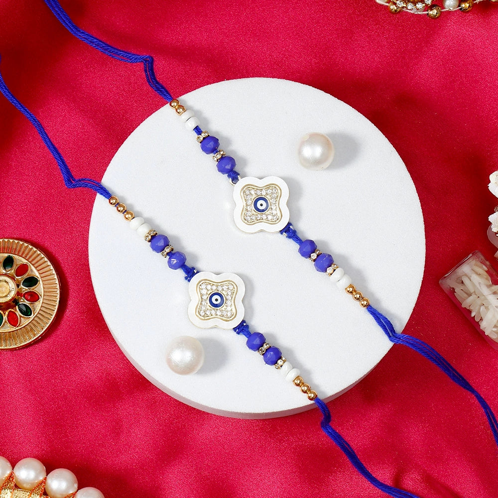 Pack Of 2 Evil Eye Clover Rakhi