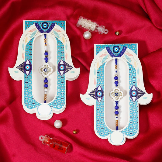 Pack Of 2 Evil Eye Clover Rakhi