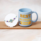 Rakhi for Brother with Best Brother Ever Mug - Sunburst Evil Eye Rakhi Gift Set
