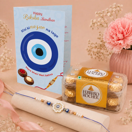 Personalized Card with Rakhi and Ferrero Rocher