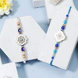  Set of 2 Clover Blossom Evil Eye Rakhi