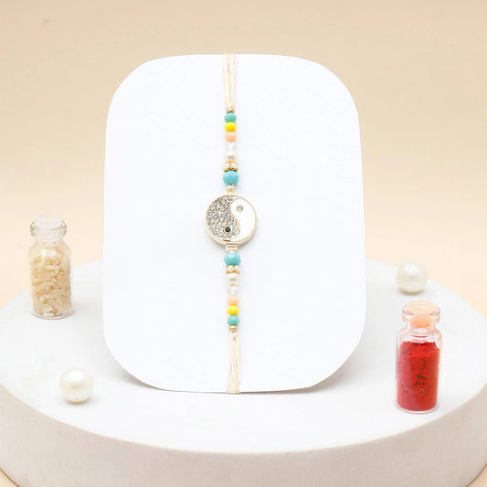 Yin Yang Charm Rakhi & Archies Ghost Perfume Mug Set