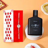 Rakhi Gift Combo for Brother- Yin Yang Charm Rakhi & Archies Ghost Perfume