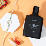 Rakhi Gift Combo for Brother- Yin Yang Charm Rakhi & Archies Ghost Perfume