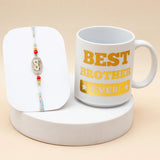 Brother Rakhi Gift Set with Best Brother Ever Mug - Brother Charm Designer Rakhi