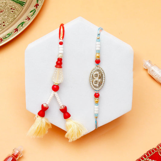 Brother's Pride Charm & Golden Tassel Rakhi Set