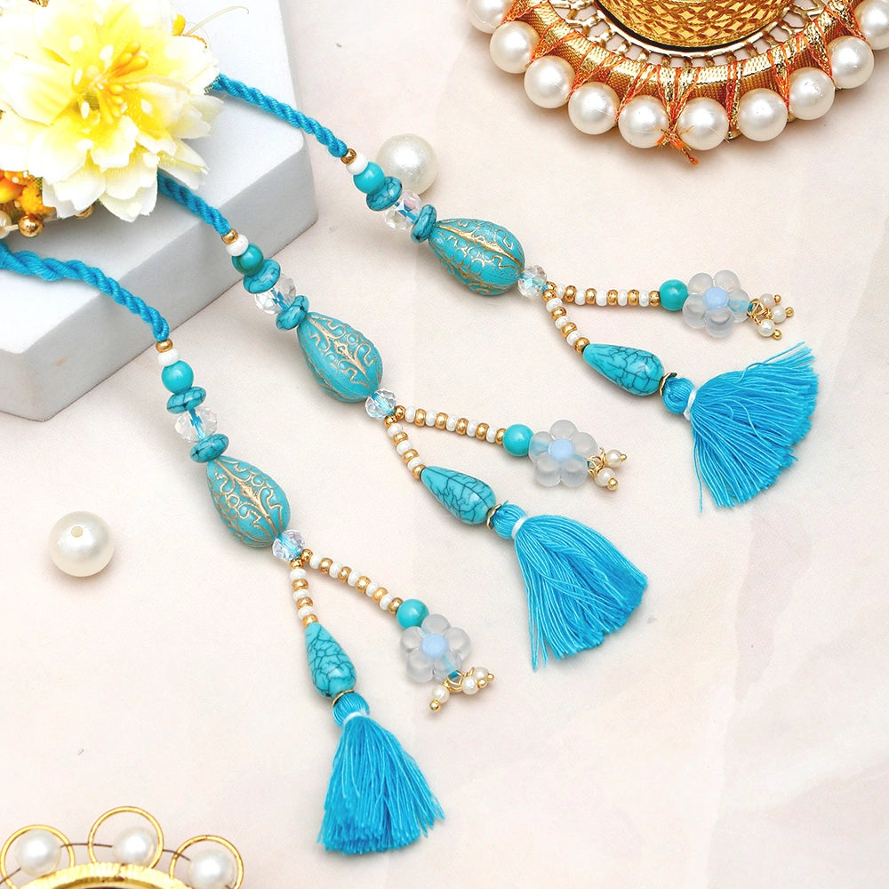 Pack Of 3 Teal Tint Lumba Rakhi