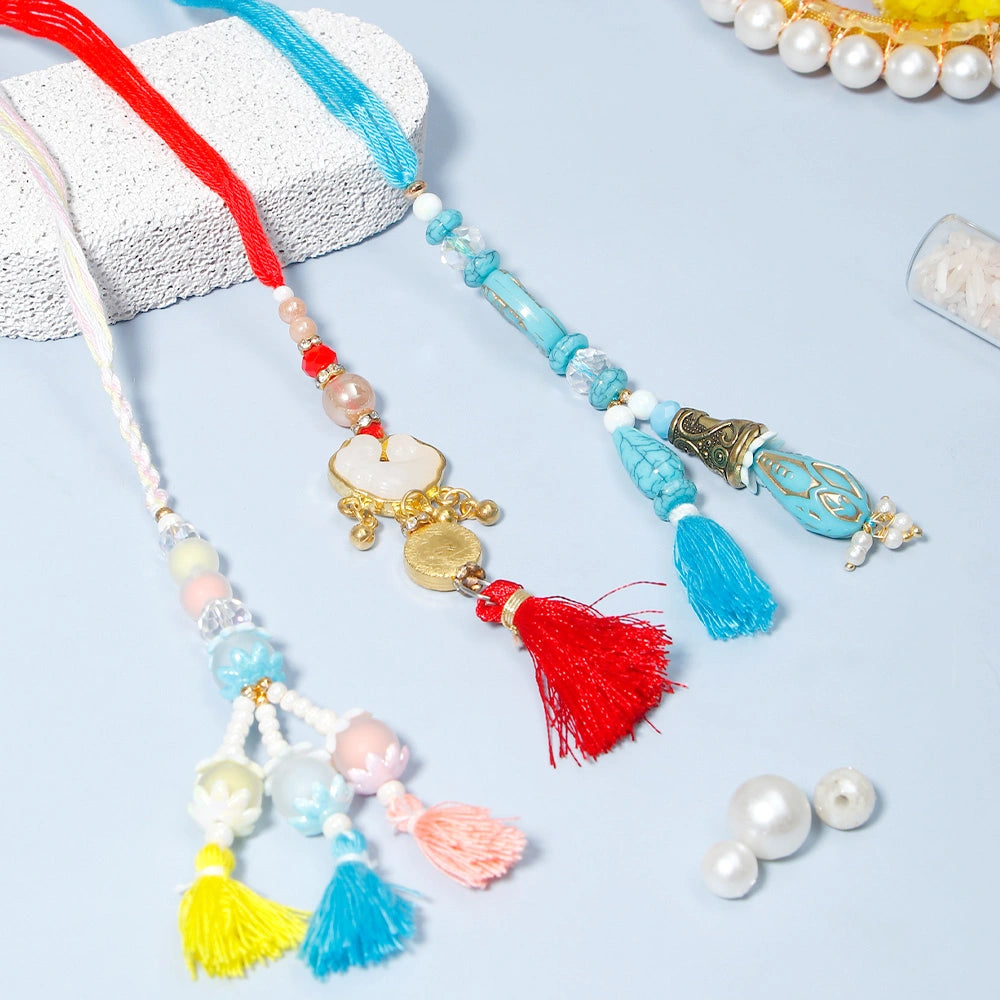 Pack of 3 Charm Tassel Lumba Rakhis