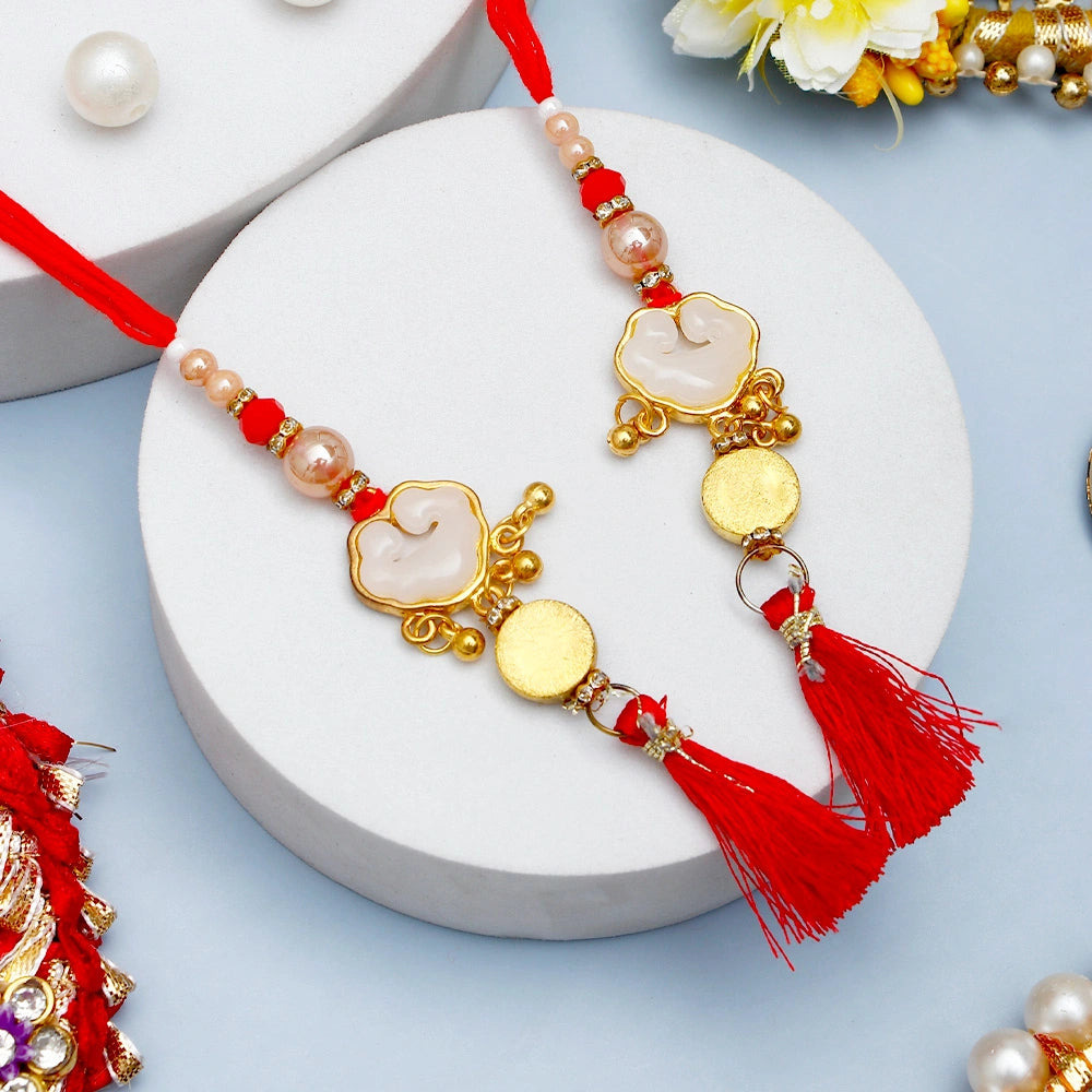 Pack Of 2 Golden Crimson Lumba Rakhi