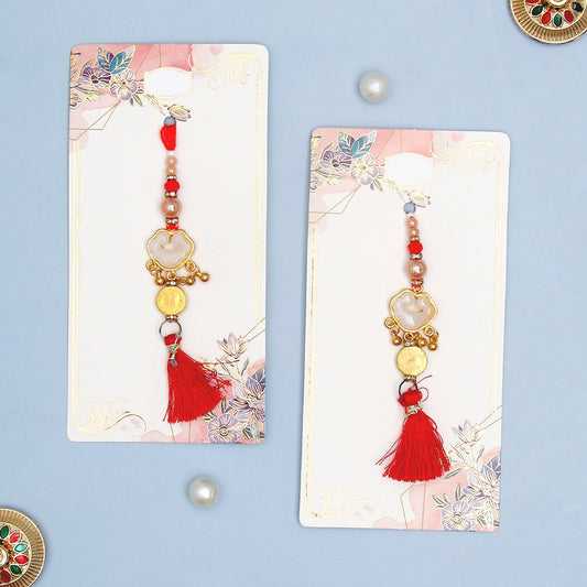 Pack Of 2 Golden Crimson Lumba Rakhi