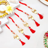Pack Of 5 Golden Crimson Lumba Rakhi