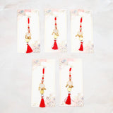 Pack Of 5 Golden Crimson Lumba Rakhi