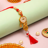 Pack Of 5 Golden Crimson Lumba Rakhi