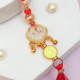Pack Of 5 Golden Crimson Lumba Rakhi