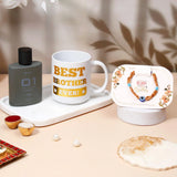 Wooden Evil Eye Beaded Rakhi & UXR Classic Oud Perfume Mug Set
