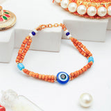 Pack Of 5 Evil Eye Adjustable Bracelet Rakhi
