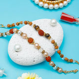 Rustic Rudraksha & Tiger Eye Bead Rakhi Set