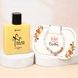Rakhi for Brother with Perfume - Blue Stone Rakhi & UXR Classic Oud Gift Set