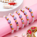 Pack Of 5 Violet Stone Adjustable Rakhi