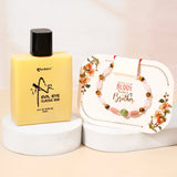 Tiger Eye Bracelet Rakhi & UXR Classic Oud Perfume - Rakhi Gift Set for Brother