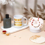 Rose Quartz Tiger Eye Beaded Rakhi & UXR Classic Oud Perfume Mug Set